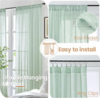 BGment Sage Green Linen Curtains 36 Inch Length - Image 6