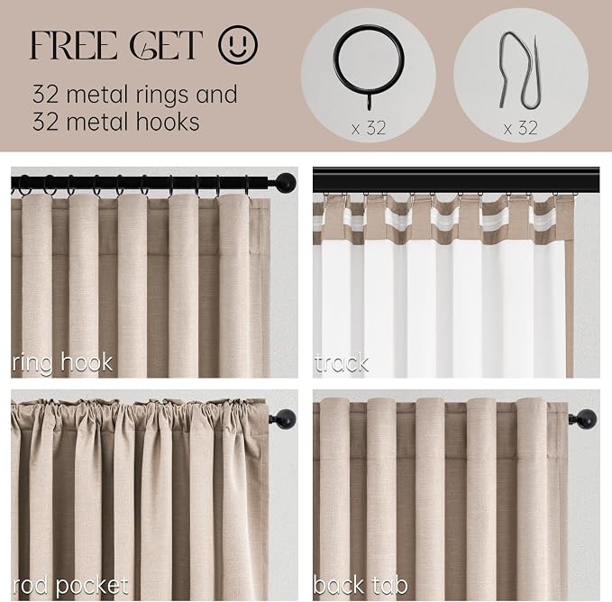 96 inch long blackout window curtains 2 Panels - Image 3