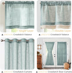jinchan Linen Valance for Farmhouse Living Room Windows 16 Inch Slubbed Crossed - Image 7