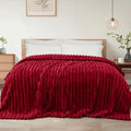 Exclusivo Mezcla Twin Size Flannel Fleece Blanket, Super Soft Striped Jacquard by ExclusivoMezcla