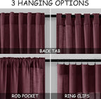 Extra Long Burgundy Linen Curtains 120 Inch - Image 2