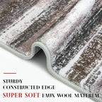 Lansny Modern Abstract Runner Rug 3x10, Dark Light Brown White Washable Kitchen - Image 4