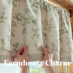 jinchan Amlie Floral Linen Valance Curtain Farmhouse Kitchen Valance - Image 6