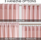 Pink Curtains 63 Inches Long 2 Panel Sets - Image 2
