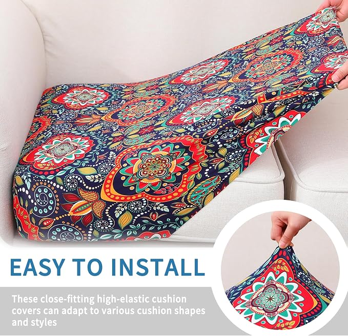 hyha Printed Couch Cushion Covers, Floral Cushion Covers, Magic Sofa Covers - Image 4