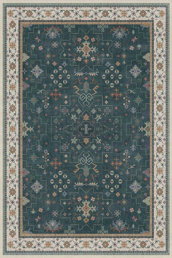 Hazo Haus Dark Green 4x6 Living Room Rug - Image 2