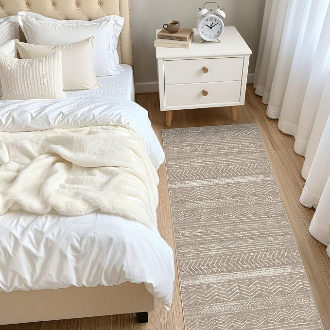 Nakagishi Area Rug Living Room Rugs: 3X8 Machine Washable Boho Large Neutral - Image 7