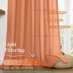 LAMIT Terracotta Linen Boho Curtains 84 inch Length 2 Panels, Light Filtering - Image 4