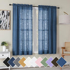 Simplebrand Dusty Blue Semi Sheer Curtains 63 Inch Length 2 Panels, Light by Simplebrand