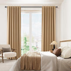 Guken 100% Blackout Linen Curtains 120 Inch Length 2 Panels Set - Image 8