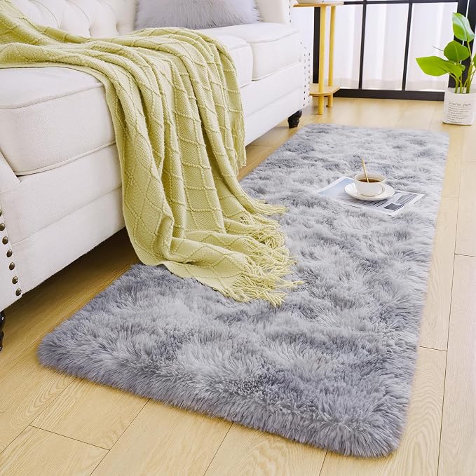 Chicrug Cute Fluffy Area Rug for Girls Bedroom, 2x6 Feet Fluffy Kids Rug for - Image 4