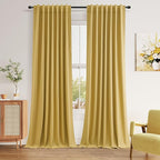 Guken 100% Blackout Curtains 90 Inch Length 2 Panels Set by Guken