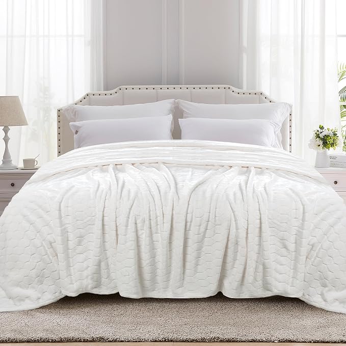 TOONOW Fleece Bed Blanket Queen Size 90x90 inches, Super Soft Fluffy Fuzzy by TOONOW