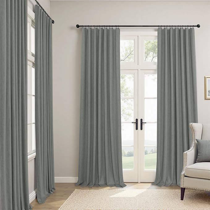 Gray Black Out Curtains 72 Inch Long - Image 2
