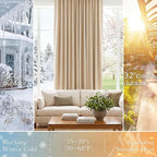 PONY DANCE Thermal Insulated Small Window Curtains Short Drapes - Image 4