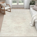 5x7 Area Rugs for Living Room: Vintage Boho Neutral Washable Rug Indoor Soft by Luxturiy