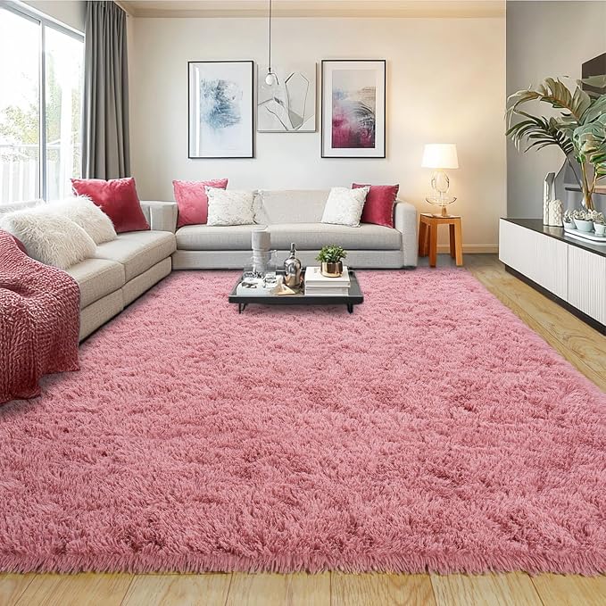 Pionblank 8x10 Rug for Living Room, Fuzzy Plush Large Area Rug, Fluffy Modern by PIONBLANK