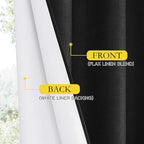 NICETOWN Vintage Open Linen Weave Flax Thermal Curtains, 100% Blackout Curtains - Image 5