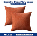 MIULEE Pack of 2 Rust Throw Pillow Covers 20x20 Inch Soft Chenille Pillow Covers - Image 6