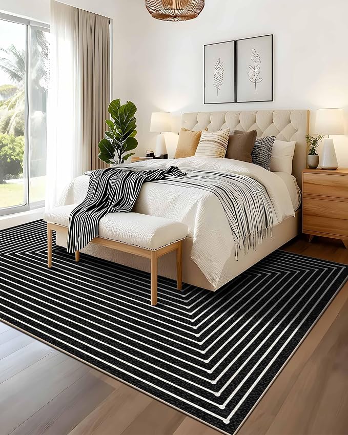 Latte&Fog 8x10 Area Rugs for Living Room, Large Modern Abstract Washable Rug - Image 4