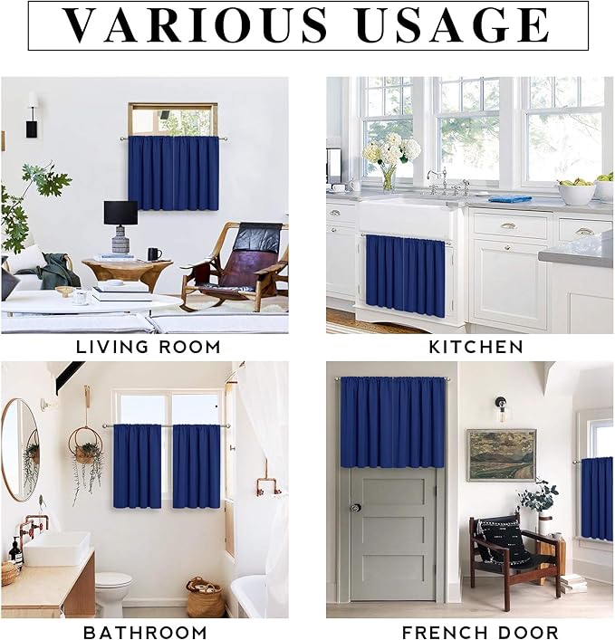 RYB HOME Cafe Blackout Curtains 24 inch Length, RV Curtains - Image 7