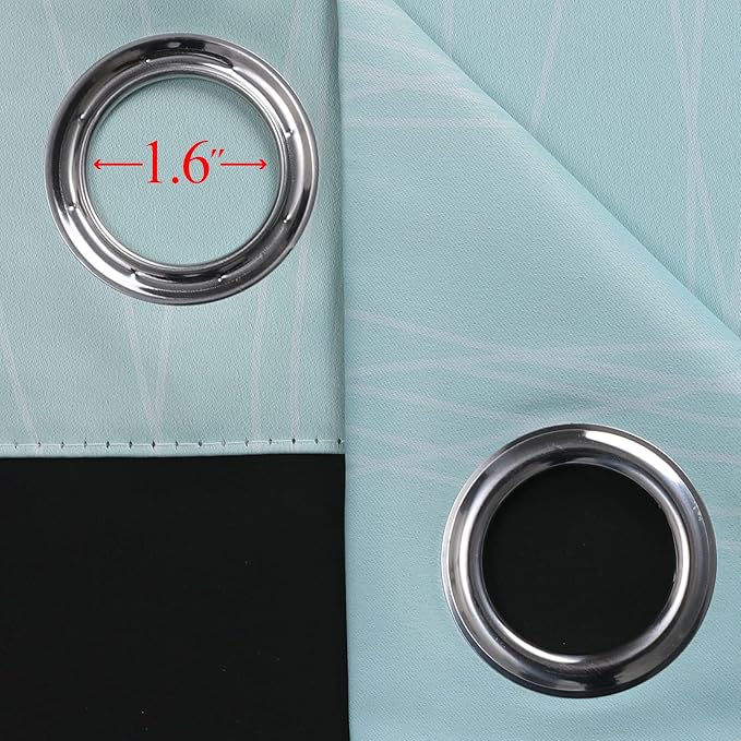 Estelar Textiler Aqua and Beige Ombre Blackout Curtains 45 Inch Length - Image 7