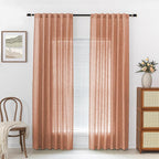MYSKY HOME Burnt Orange Curtains - Image 2