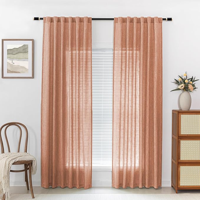 MYSKY HOME Burnt Orange Curtains - Image 2