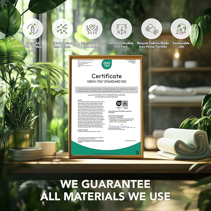 Deconovo Beige Curtains for Living Room, Light Darkening Soundproof Drapes - Image 8