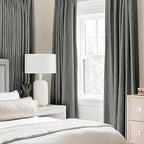 MIULEE Linen Texture Curtains, 2 Pack Dark Grey 52x108 Inch, Room Darkening - Image 2