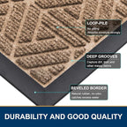 Smiry Front Door Mat Outside Entrance, Heavy Duty Sturdy Natural Rubber Doormat - Image 4