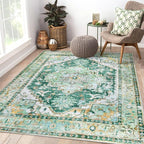 8x10 Boho Area Rug, Machine Washable Area Rugs 8x10 by PhonzenuoCarpet