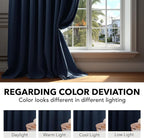 Deconovo Blackout Curtains, Thermal Insulated, W42 x L95 2 Panels, Back Tab - Image 6