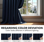 Deconovo Blackout Curtains, Thermal Insulated, W70 x L108 2 Panels, Back Tab - Image 6