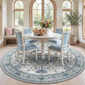 Area Rugs 7ft Washable Non-Slip, Floral Vintage Distress Print Pattern by RELEANY