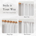 MYSKY HOME Short White Curtains - Image 4