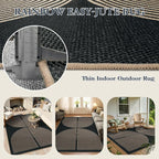 Lahome Modern Rainbow Easy Jute Carpet, Washable 5x7 Area Rugs - Image 3