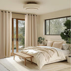 NICETOWN Room Darkening Draperies Curtains Panels, 2 Panels Biscotti Beige W52 - Image 2