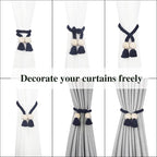 6 Pack Magnetic Curtain Tiebacks Cotton Hand Woven Tie Back Decorative Rope - Image 5