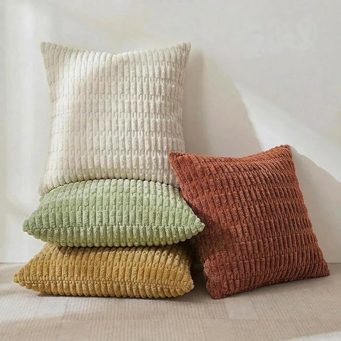Fancy Homi 4 Packs Boho Fall Small Decorative Throw Pillow Covers 14x14 Inch - Image 2
