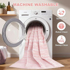 Nakagishi Pink Rugs for Bedroom Girls: 7x10 Washable Boho Large Neutral Cute - Image 2
