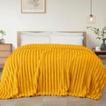 Exclusivo Mezcla King Size Flannel Fleece Blanket, Super Soft Striped Jacquard by ExclusivoMezcla