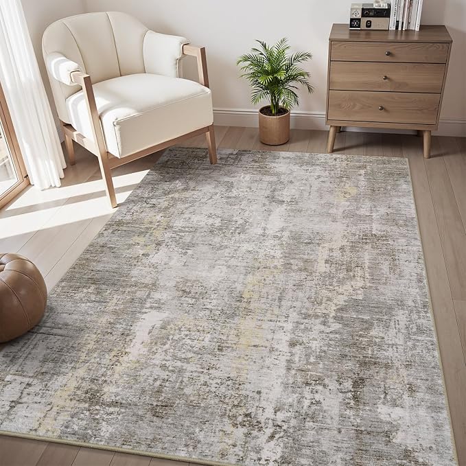 3 x 5 Rug Small Non Slip Area Rug Ultra Soft Machine Washable Low Pile Modern by AMOAMI
