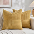 Fancy Homi 2 Packs Mustard Yellow Samll Decorative Throw Pillow Covers 14x14 by Fancy+Homi