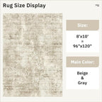 Abstract Rug 8x10 Large Living Room Rugs Neutral Modern Washable Area Rugs - Image 3