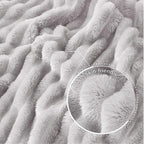 Exclusivo Mezcla King Size Flannel Fleece Blanket, Super Soft Striped Jacquard - Image 5