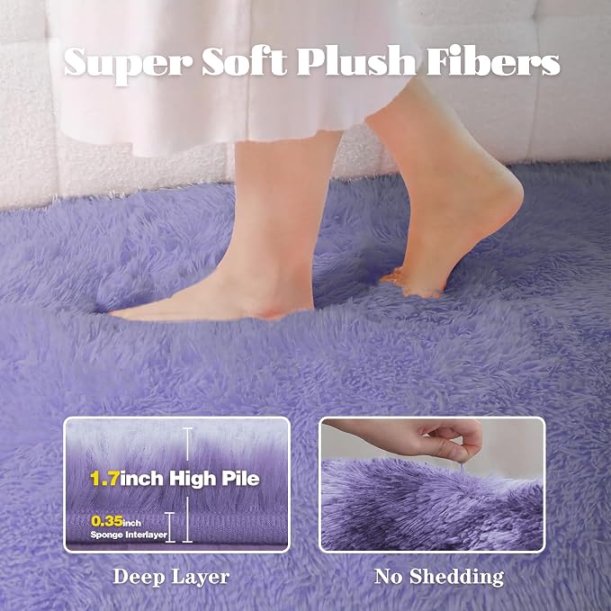 8x10 Area Rugs for Living Room: Fluffy Shag Soft Washable Rug Large Fuzzy Plush - Image 2