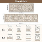 Yamaziot Washable Runner Rug 2x8 – Non Slip Boho Floral Hallway Runner Rug - Image 2