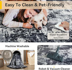 Washable Area Rugs 9'x12' Non-Slip Modern Abstract Soft - Image 4