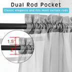 OWENIE Grey Sheer Curtains 72 Inches Long 2 Panels, Transparent Voile Sheer - Image 3